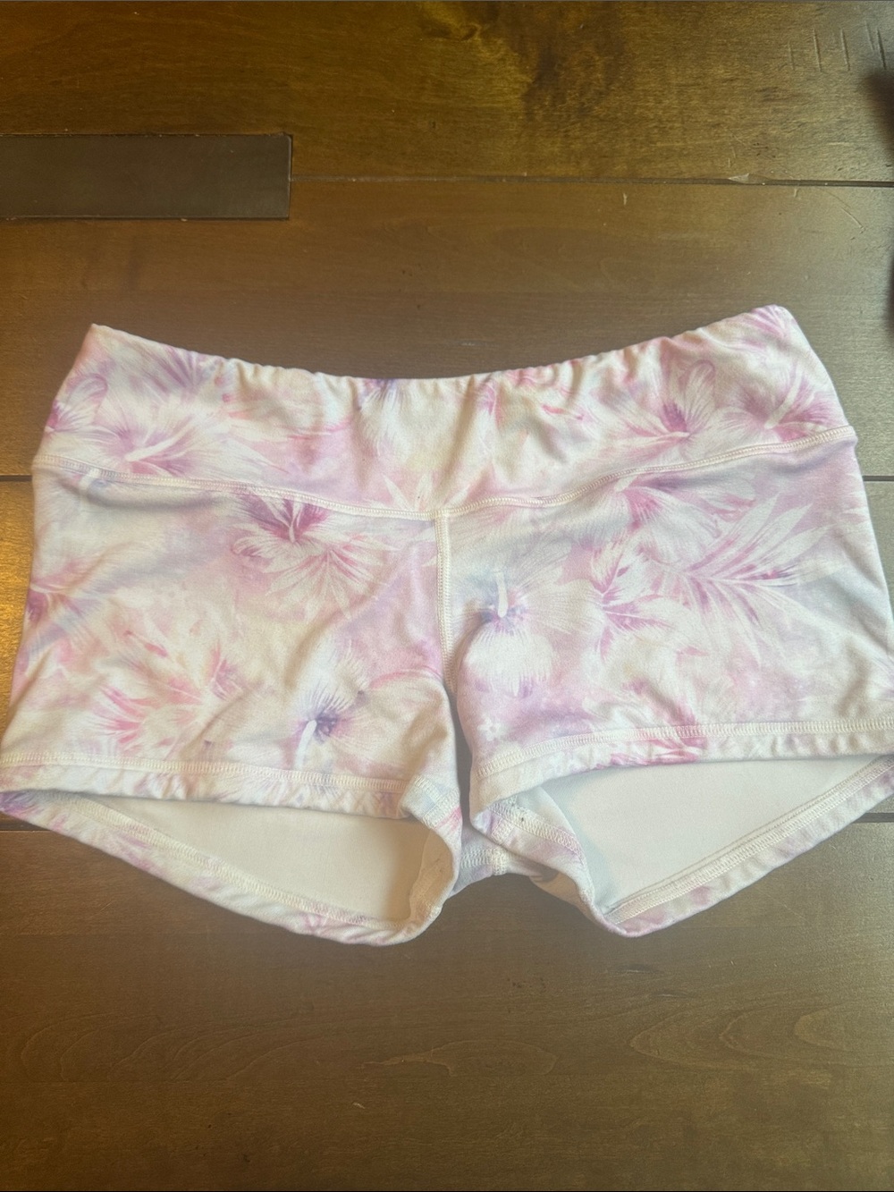 Fleo Light Pink & Lavender Watercolor Floral Shorts